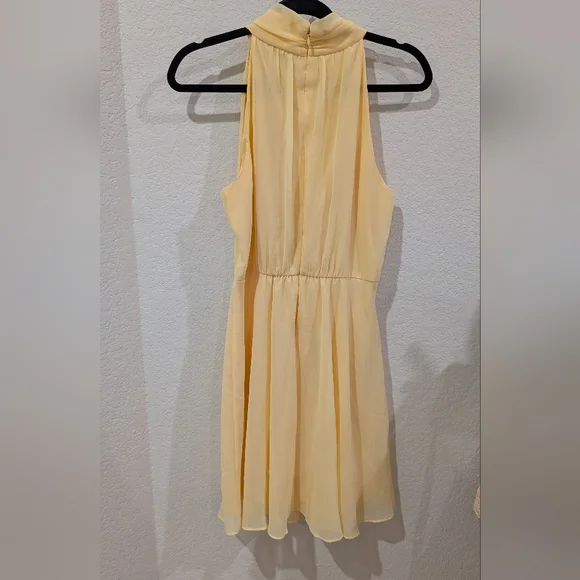 NWT WHBM Butter Yellow Halter Mini Dress - Picture 7 of 9